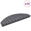 vidaXL Samolepiace schodov&eacute; rohože 15 pcs Siv&aacute; 65 x 21 x 4 cm