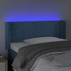 vidaXL Čelo postele s LED tmavomodr&eacute; 103x16x78/88 cm zamat