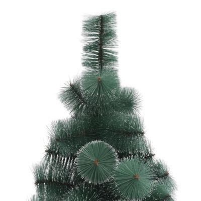 vidaXL Osvetlený umelý vianočný stromček+stojan, zelený 240 cm, PET