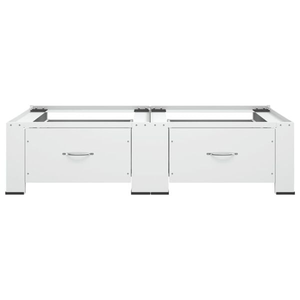 vidaXL Dvojit&yacute; podstavec pod pr&aacute;čku a su&scaron;ičku so z&aacute;suvkami, biely