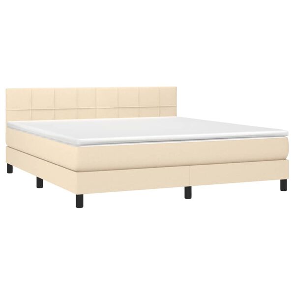vidaXL Posteľn&yacute; r&aacute;m boxspring s matracom kr&eacute;mov&yacute; 180x200 cm l&aacute;tka