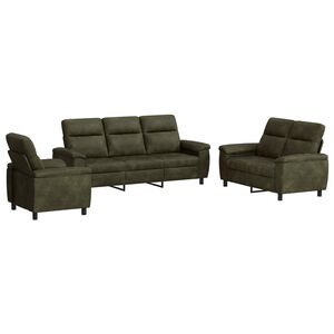 vidaXL Sada pohoviek 3 pcs Hned&aacute; Faux semi&scaron;ov&aacute; koža