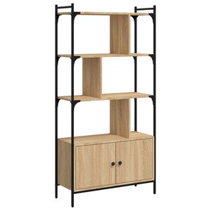 vidaXL Knižnica s dvierkami, dub sonoma, 76,5x30x154,5 cm, technick&eacute; drevo