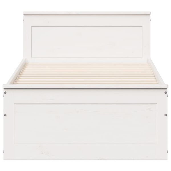 vidaXL Posteľ bez matraca s čelom biely 150x200 cm borovicový masív