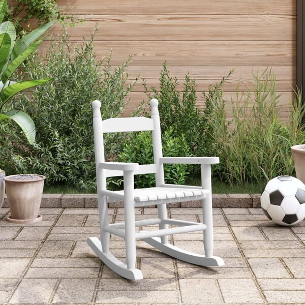 vidaXL Hojdacie kreslo pre deti biele topoľový masív