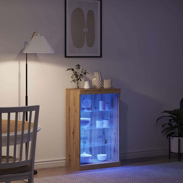 vidaXL LED komoda Remeseln&yacute; dub 60,5 x 37 x 100 cm Kompozitn&eacute; drevo