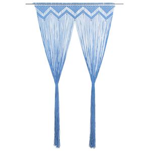vidaXL Z&aacute;clona macrame modr&aacute; 140x240 cm bavlna