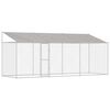 vidaXL Klietka pre psa s strechou Strieborn&aacute; 600 x 200 x 256 cm
