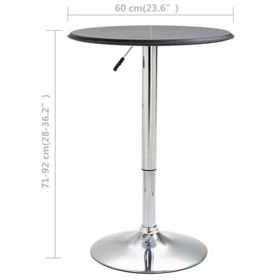 vidaXL Barový stôl čierny Ø60 cm MDF