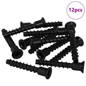 vidaXL Z&aacute;suvkov&aacute; skrutka s hlavou 12 pcs Čierna 7 x 40 mm Železo