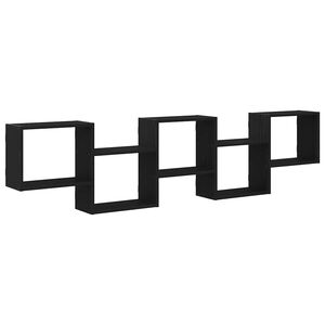 vidaXL N&aacute;stenn&aacute; polica kocky s 5 priehradkami čierna kompozitn&eacute; drevo