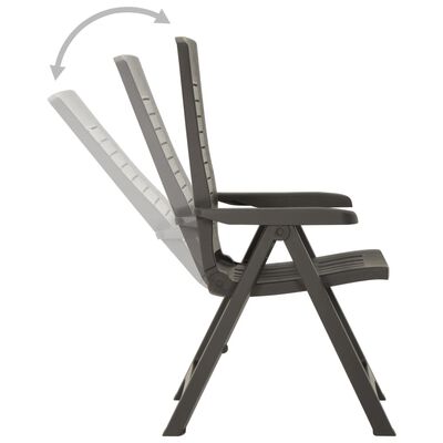 vidaXL Záhradné sklápacie stoličky 2 ks plastové antracitové