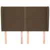 vidaXL Čelo postele so z&aacute;hybmi tmavohned&eacute; 147x23x118/128 cm l&aacute;tka