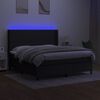 vidaXL Posteľ boxsping s matracom a LED čierna 180x200 cm l&aacute;tka