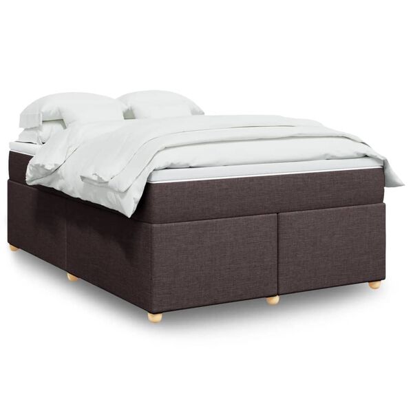 vidaXL Boxspring posteľ s matracom tmavohned&aacute; 160x200 cm l&aacute;tka