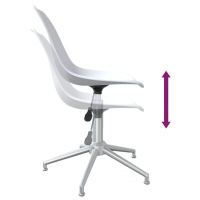 vidaXL Otočné jedálenské stoličky 2 ks biele PP