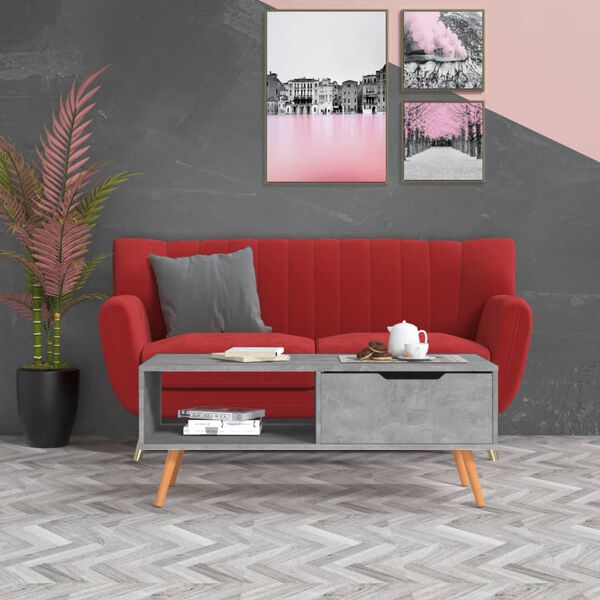 vidaXL Konferenčný stolík betónovo sivý 100x49,5x43cm kompozitné drevo