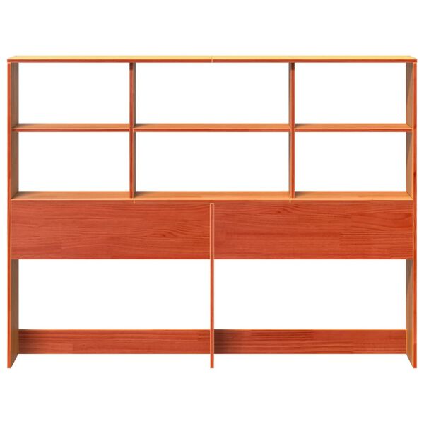 vidaXL Čelo postele s &uacute;ložn&yacute;m priestorom voskovo hned&eacute; 120 cm borovica