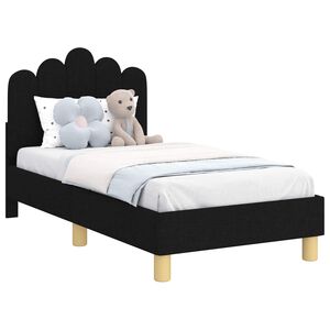 vidaXL R&aacute;m detskej postele s čelom Čierna 70 x 140 cm L&aacute;tka