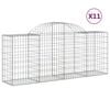vidaXL Obl&uacute;kov&eacute; gabionov&eacute; ko&scaron;e 11 ks 200x50x80/100 cm pozink. železo