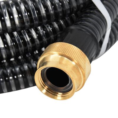 vidaXL Odsávacia hadica s mosadznými spojkami, čierna 1,1" 20 m, PVC