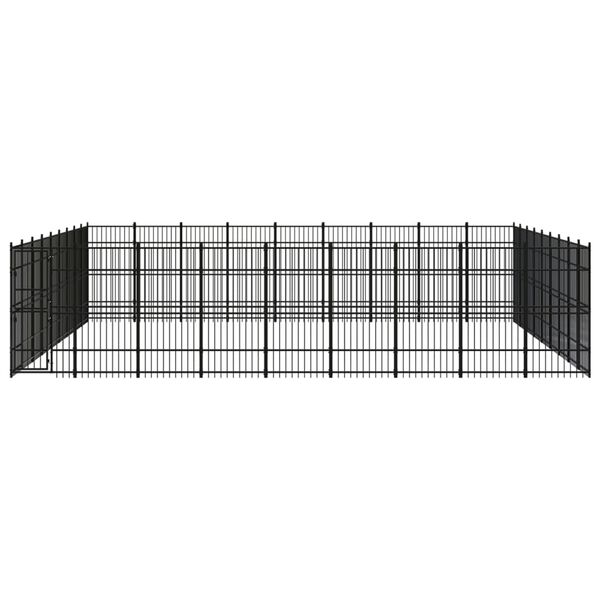 vidaXL Vonkaj&scaron;&iacute; koterec pre psov oceľov&yacute; 74,65 m&sup2;