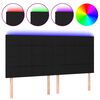 vidaXL Čelo postele s LED čierne 160x5x118/128 cm l&aacute;tka