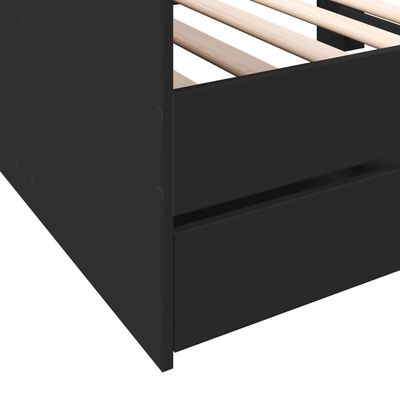 vidaXL Denná posteľ so zásuvkami čierna 75x190 cm kompozitné drevo