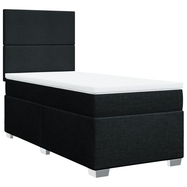 vidaXL Posteľn&yacute; r&aacute;m boxspring s matracom čierny 90x190 cm l&aacute;tka