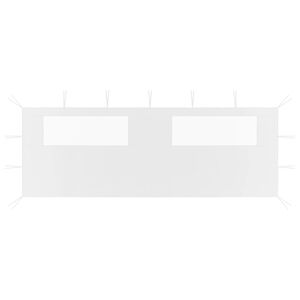 vidaXL Bočn&aacute; stena alt&aacute;nku s oknami 6x2 m biela