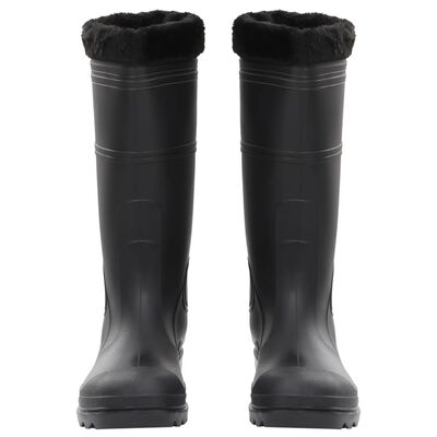 vidaXL Topánky do dažďa s vyberateľnými ponožkami čierne veľk. 44 PVC