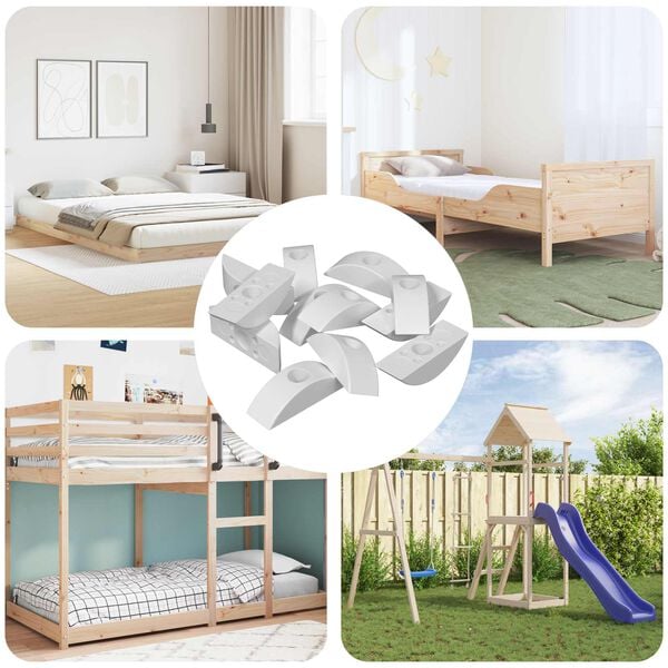 vidaXL Polkruhov&aacute; podložka 18 pcs Biela M6 Polypropyl&eacute;n