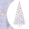 vidaXL Umel&yacute; vianočn&yacute; stromček s 300 LED-i Biela 240 cm PVC a oceľ
