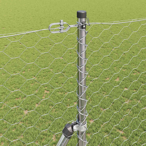 vidaXL Stĺp na plot. Strieborn&aacute; 10 x 1,6 m (50 mm sieťka) Oceľ