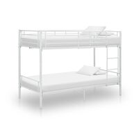vidaXL Poschodová posteľ biela kovová 90x200 cm