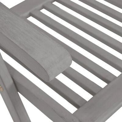 vidaXL Záhradné sklápacie stoličky 8 ks sivé masívne akáciové drevo
