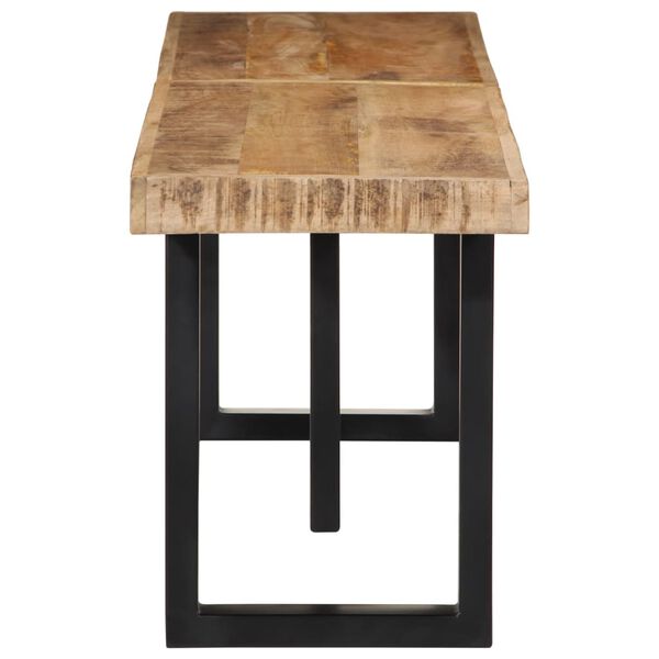 vidaXL Lavička 160 cm mas&iacute;vne surov&eacute; mangovn&iacute;kov&eacute; drevo a oceľ