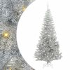 vidaXL Vianočn&yacute; stromček s 300 LED-i so stojanom Strieborn&aacute; 240 cm PET