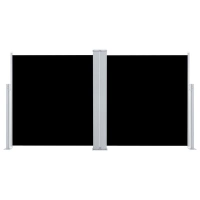 vidaXL Zaťahovacia bočná markíza na terasu 117x600 cm čierna