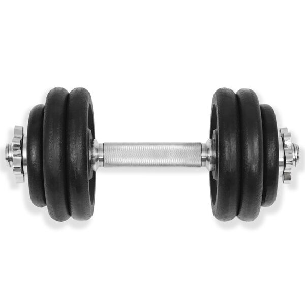 vidaXL 18-dielna sada činiek dumbbell 30 kg, liatina