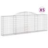 vidaXL Obl&uacute;kov&eacute; gabi&oacute;nov&eacute; ko&scaron;e 5 ks 300x30x100/120cm pozinkov. železo