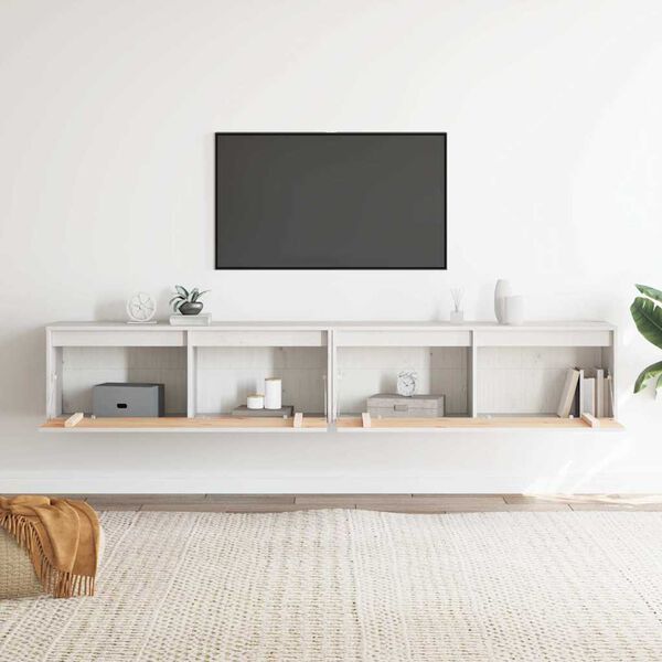 vidaXL N&aacute;stenn&eacute; skrinky 2 ks biele 100x30x35 cm mas&iacute;vna borovica