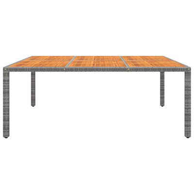 vidaXL Záhradný stôl 200x150x75 cm akáciové drevo a polyratan sivý