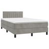 vidaXL Boxspring posteľ s matracom bledosiv&aacute; 120x190 cm zamat