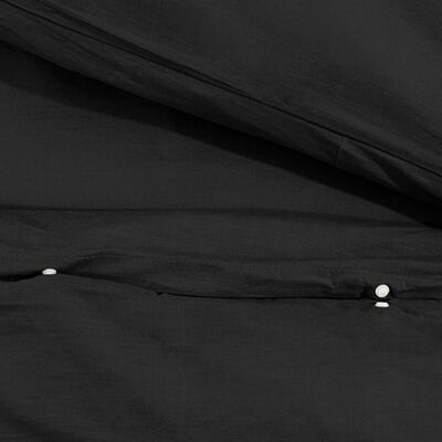 vidaXL Súprava obliečok na paplón čierna 155x200 cm bavlna