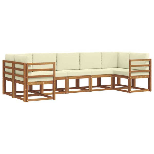 vidaXL Z&aacute;hradn&aacute; s&uacute;prava gaučov s vank&uacute;&scaron;om 7 pcs Pr&iacute;rodn&aacute; a kr&eacute;mov&aacute;