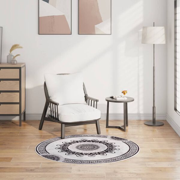 vidaXL Prateľný koberec φ120 cm viacfarebný protišmykový