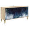 vidaXL TV skrinka RAALTE 102 x 33 x 50 cm Sonoma Kompozitn&eacute; drevo
