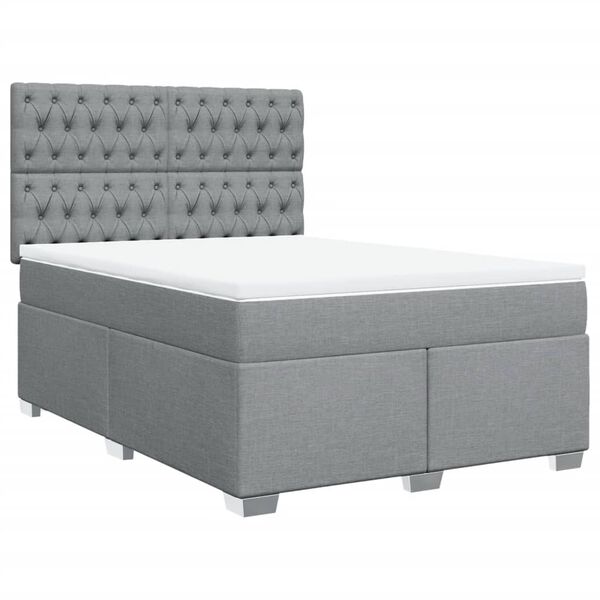 vidaXL Boxspring posteľ s matracom bledosiv&yacute; 140x190 cm l&aacute;tka