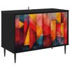 vidaXL TV skrinka HEESCH 69 x 33 x 50,5 cm Čierny dub Kompozitn&eacute; drevo